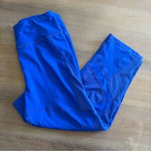 Sweaty Betty Royal Blue Cropped Mesh Inset Leggings, Size Small